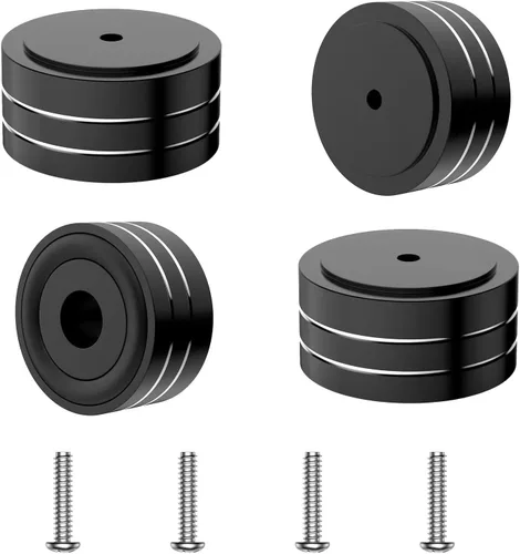 Miniatura 6 de Tertullus 4 pies de aislamiento de altavoz de alta fidelidad de 1.575 x 0.787 in de aluminio para tocadiscos, subwoofers, amplificador, dispositivos