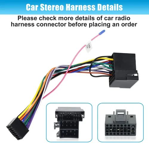 Miniatura 4 de Adaptador de arnés de cableado de radio estéreo ISO de 16 pines para reemplazo de radio de coche Hyundai Verna Accent Kia Android
