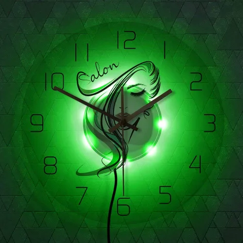 Miniatura 3 de The Geeky Days Beauty Time Peluquería Peluquería Diseño de peluquería Acrílico transparente Iluminación LED Reloj de pared Barbería Peluquería