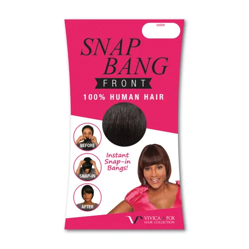 Vivica A. Fox Flequillo frontal con broche, 100% cabello humano, flequillo con clip, flequillo frontal a presión para un peinado rápido, flequillo