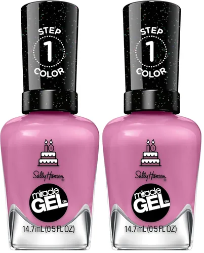 Miniatura 35 de Sally Hansen Miracle Gel Supercharged Pinks Esmalte de uñas Fórmula similar a gel de calidad de salón, sistema de dos pasos, no necesita luz UV