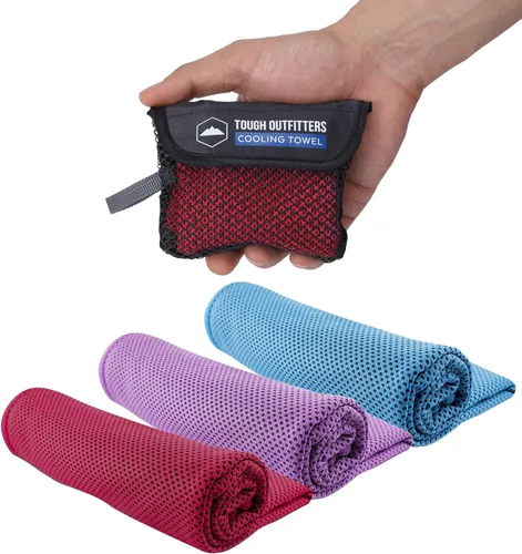 Tough Outdoors Toallas de enfriamiento para cuello y cara, toalla de enfriamiento para el cuello para clima caliente, yoga, deportes, golf, sudor,