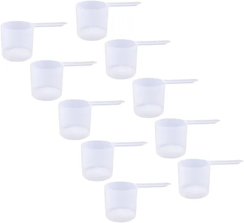 Miniatura 65 de Conjunto de 5 cucharas medidoras de plástico, 6 cucharadas (90 cc 3/8 taza 3 oz. 90 mL) con mango largo para polvos, gránulos, café, comida
