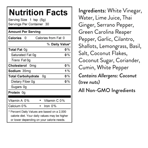 Miniatura 2 de Seed Ranch - Salsa tailandesa caliente, paquete de 3 – picante – Pimienta verde Carolina Reaper, salsa picante gourmet orgánica – Vegana, sin OMG