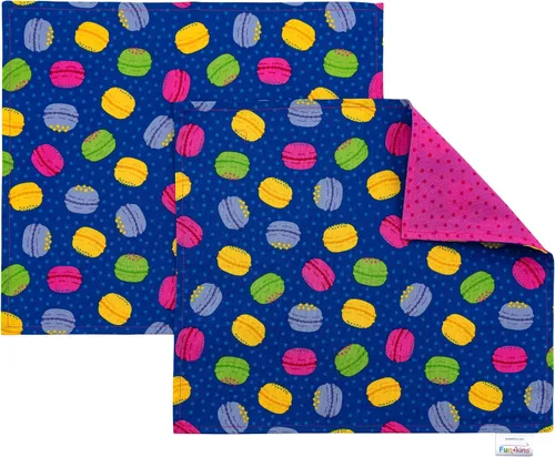 Miniatura 13 de Funkins - Manteles individuales de tela reutilizables para niños y loncheras, reutilizables, ecológicos, 15 x 13 pulgadas, 2 capas, gruesos