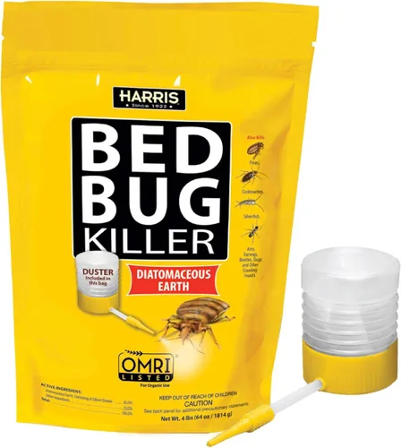 HARRIS Asesino de Chinches de Cama, Tierra de Diatomeas (4 libras con desempolvador incluido dentro de la bolsa)