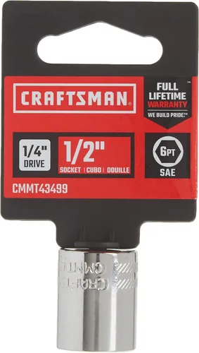 Miniatura 4 de Llave poco profunda CRAFTSMAN, SAE, accionamiento de 1/4 de pulgada, 1/2 de pulgada, 6 puntas (CMMT43499)