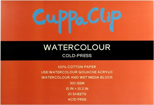 Miniatura 12 de CuppaClip Bloque de Papel de Acuarela de Algodón Puro Libreta de Papel de Arte 300GSM(140LB) Libre de Ácido 20 Hojas Suministros de Arte de Acuarela