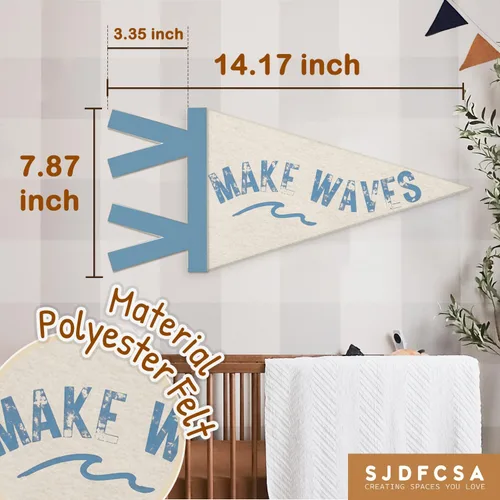 Miniatura 7 de Decoración de guardería oceánica, pancarta colgante de bandera con banderines para colgar en la pared, decoración de habitación de playa, decoración