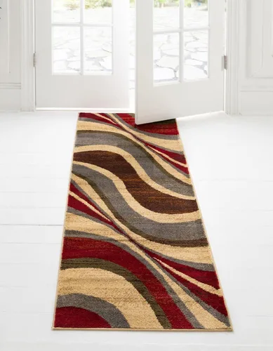 Miniatura 11 de Unique Loom Barista Collection - Alfombra Ngada (2 pies 2 pulgadas x 3 pies 1 pulgada, Rectangular, Beige/Rojo)