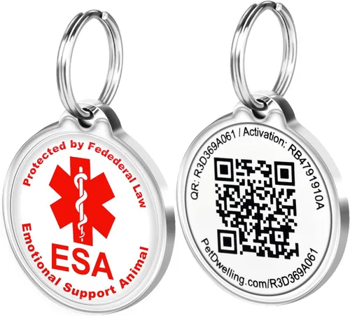 Miniatura 12 de Pet Dwelling Etiqueta de identificación ESA con código QR: etiqueta de animal de apoyo emocional para perros y gatos, escanea para contactar al