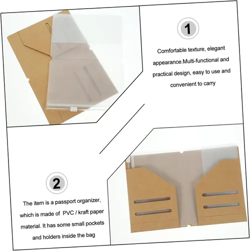 Miniatura 6 de 4 unids billetera de viaje con cremallera bolsillo cuaderno hombres organizador casual para carpeta de repuesto accesorios tamaño pasaporte titular
