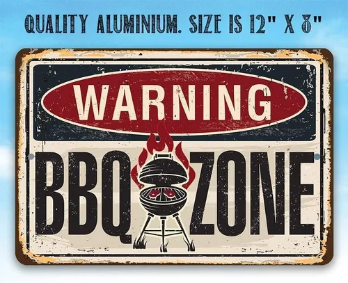 Miniatura 5 de Letreros de metal duradero para uso en interiores y exteriores, letreros y decoración de barbacoa, decoración y regalo de gran parrilla y barbacoa
