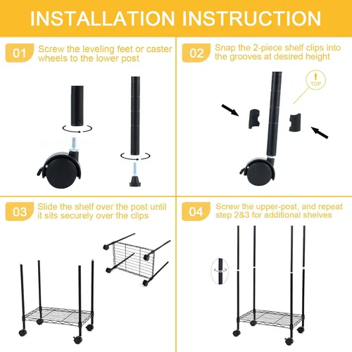 Miniatura 5 de Simple Deluxe Estantería resistente de 6 estantes, 29.92 pulgadas de profundidad x 13.98 pulgadas de ancho x 71.65 pulgadas de alto, estantería