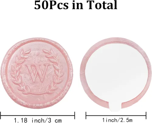 Miniatura 2 de 50 calcomanías adhesivas de cera con letra W, hechas a mano, sin necesidad de sellar, rasgar y usar calcomanías de cera para invitaciones de boda