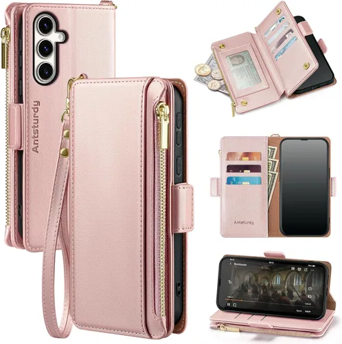 Miniatura 15 de Antsturdy Funda compatible con Samsung Galaxy S23 FE 5G con tarjetero para mujeres y hombres, funda de teléfono con bloqueo RFID, funda protectora
