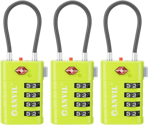 Miniatura 22 de ANVIL Candados de equipaje TSA de 4 esferas con alerta de búsqueda: núcleo TSA008 mejorado para máxima seguridad, ideal para equipaje, maleta