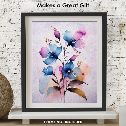 Miniatura 3 de Vintage Wild Blue Flowers Botanical Wall Art - Give Your Home A Touch of Elegance With Plant Pictures Wall Art, Unframed Set of 3, 8x10 Botanical