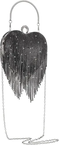Miniatura 2 de SWEETV Bolso de mano con diamantes de imitación para mujer, brillante bolso de mano de noche para formalbodacóctelbaile de graduaciónfiestaclub
