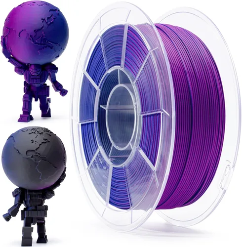Miniatura 8 de ZIRO - Filamento PLA para impresora 3D de 0.069 pulgadas, filamento sedoso brillante multicolor para impresora 3D, cambio gradual de color PLA