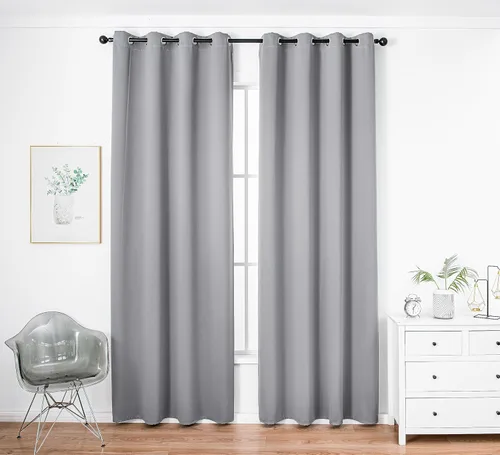 Miniatura 72 de PI Cortinas opacas para dormitorio, tratamiento de ventana con aislamiento térmico de anillo superior, cortinas oscurecedoras de habitación