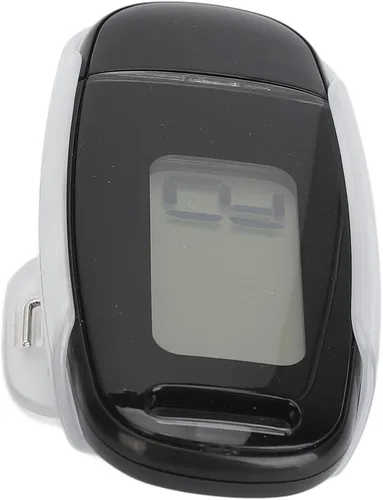 Miniatura 4 de Contador de pasos Pantalla LCD grande recargable por USB preciso portátil ligero podómetro con cordón para mujeres, hombres y niños (negro)