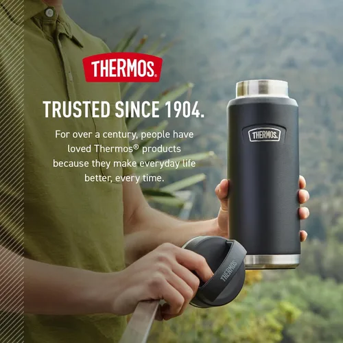 Miniatura 8 de THERMOS ICON SERIES - Botella de agua con tapa superior de rosca, 40 onzas, sillín - Botella de agua de acero inoxidable aislada al vacío con tapa