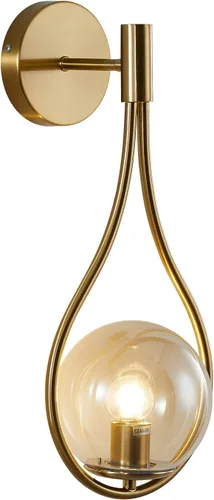 Miniatura 9 de KCO Lighting - Aplique de pared con diseño de gota de mediados de siglo, lámpara de pared de latón cepillado, lámpara de montaje en pared