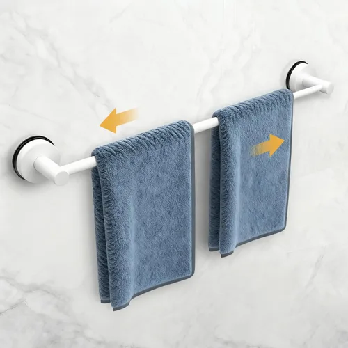 Miniatura 9 de Toalleros de 14.6 a 24 pulgadas para baño, barra de toalla ajustable con ventosa para pared de baño, soporte de toalla de baño de acero inoxidable