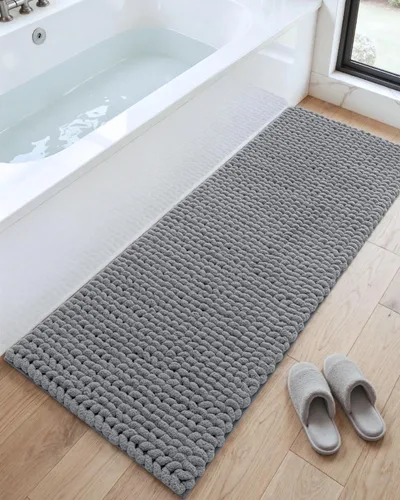 Miniatura 21 de DEXI Alfombrillas de baño para el baño 16x24, alfombra de baño antideslizante lavable, alfombrilla de baño de chenilla gruesa y suave absorbente