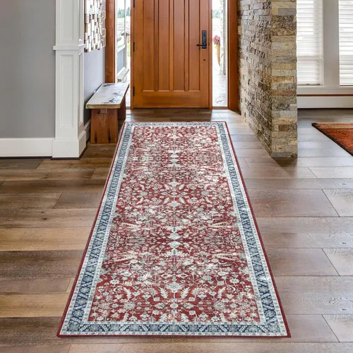 Miniatura 26 de COZYLOOM Alfombra vintage de 2 x 6 pies, estilo oriental con estampado floral, envejecida, estética, bohemia, de felpilla, para entrada, pasillo