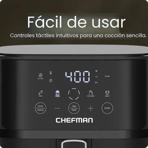 Miniatura 4 de Chefman - Freidora de aire de 6 QT compacta para comidas rápidas y fáciles en minutos, cuenta con tecnología Hi-Fry para una textura extra