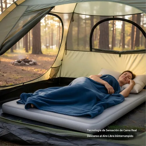 Miniatura 2 de Freein Colchoneta de dormir de 4 pulgadas, colchón inflable con soporte firme de 7 PSI, tienda portátil de inflado rápido y cama de campamento