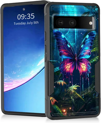 Miniatura 51 de Funda para Pixel 7a, resistente de doble capa híbrida de policarbonato duro de goma suave a prueba de golpes para Google Pixel 7A 6.1 pulgadas
