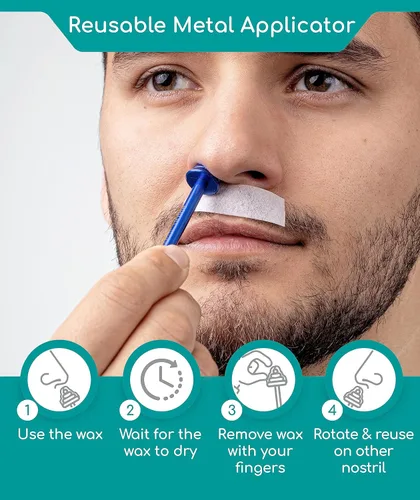 Miniatura 6 de Medi Grade Kit de depilación nasal para hombres y mujeres con barra de cera reutilizable, 1.76 onzas, juego ecológico para eliminar vello de nariz