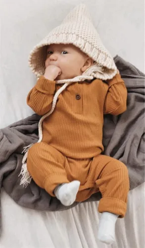 Miniatura 3 de Eghunooy Mameluco de una pieza de color sólido para bebé niño y niña