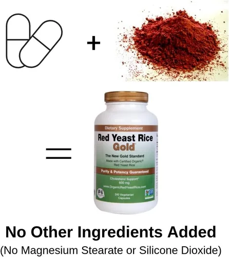 Miniatura 5 de Red Yeast Rice Gold, Hecho con 600 mg de arroz orgánico de levadura roja - IP6 International - 120 cápsulas vegetarianas