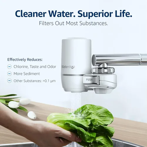 Miniatura 6 de Waterdrop FF-02A - Filtro de agua de ultra filtración de repuesto para filtros de agua Waterdrop WD-FC-02/FC-01/FC-06 para el cuidado de la piel