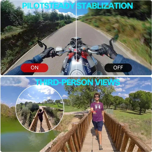 Miniatura 3 de PANOX Cámara V2 360 para motocicleta, foto de 72 MP, video de 5.7K, cámara 4K en vivo de 360°, panorama GPS, sistema operativo Android 10, edición