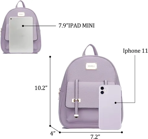 Miniatura 4 de KKXIU Mochila pequeña para mujer, bolso convertible de cuero para mujer