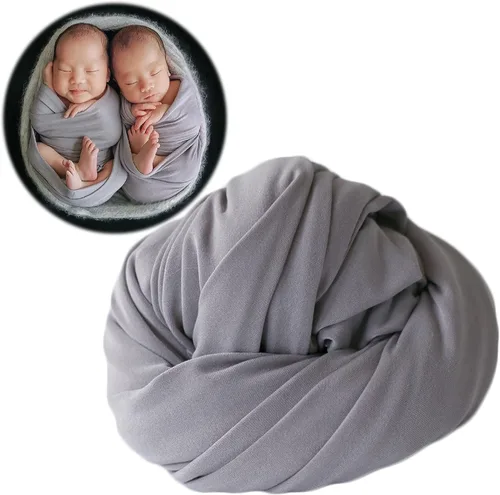 Miniatura 10 de Zeroest Fotografía de recién nacido envoltura elástica para niño y niña, accesorios de fotografía, manta elástica para bebé (azul)