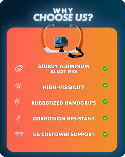 Miniatura 7 de Movo GB-U80T Equipo de buceo submarino con soportes de zapata fría, correa – Compatible con GoPro Hero, HERO6, HERO7, HERO8, HERO9, HERO10, HERO11