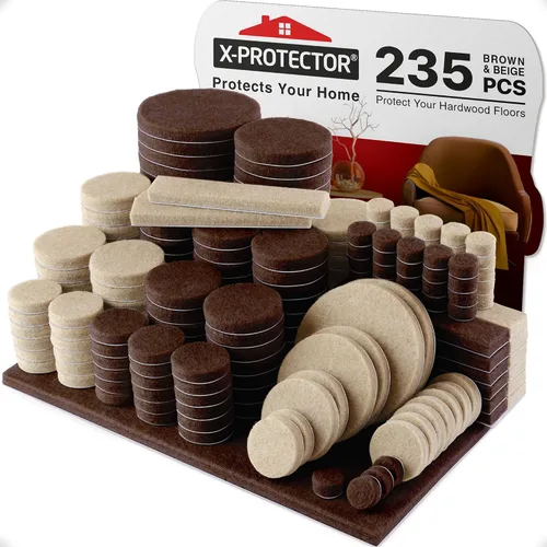 Miniatura 13 de Almohadillas de fieltro X-PROTECTOR para muebles, 235 piezas de alta calidad, los mejores protectores de piso de madera para proteger tu suelo