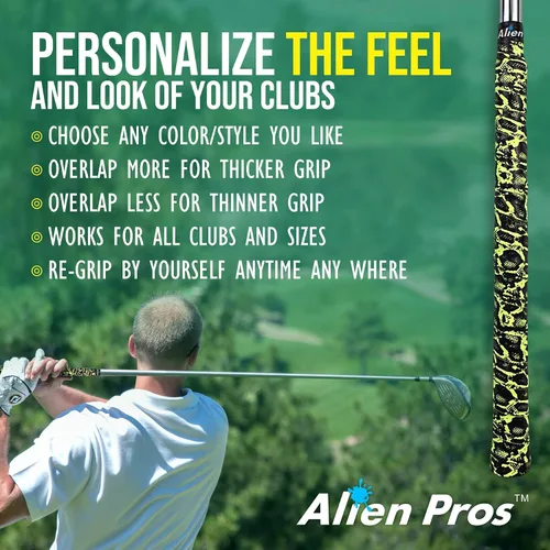 Miniatura 6 de ALIEN PROS Paquete de 6 cintas de envoltura de agarre de golf Blue Waves & Lizard Mix - ReGrip en 1 minuto