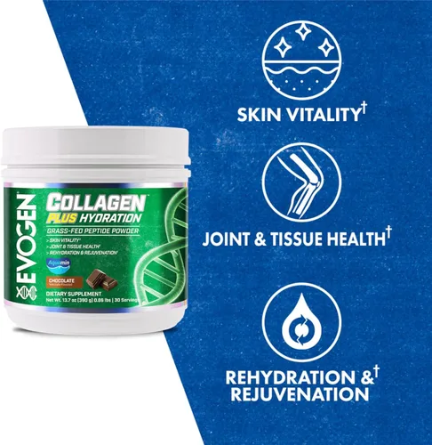 Miniatura 2 de Evogen Collagen Plus Hydration - Colágeno alimentado con pasto para mujeres y hombres Péptidos de colágeno en polvo Colágeno en polvo que apoya