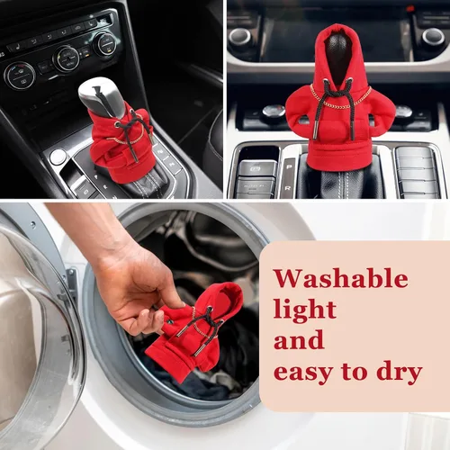Miniatura 4 de Yajeea - Sudadera con capucha para pomo de cambios de coche, divertida sudadera mini para decoración de coche, cubierta de pomo de cambios universal