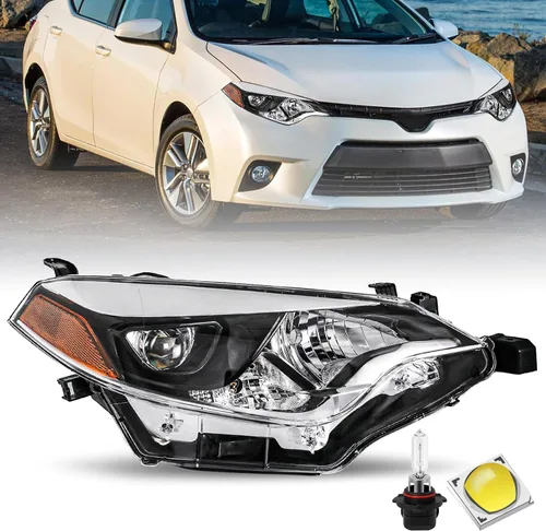 Miniatura 11 de JSBOYAT Conjunto de faros delanteros para 2014 2015 2016 Toyota Corolla Sedán 4 puertas, lámparas LED para conductor y pasajero con bombillas