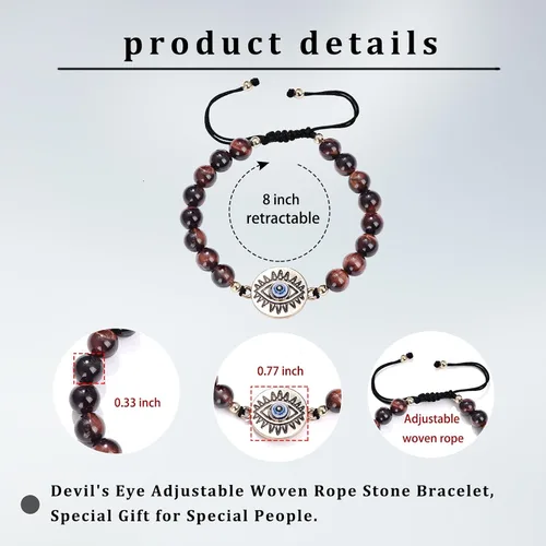 Miniatura 4 de ZPMMPZ Natural Stone Beaded Bracelet for Men Birthday Christmas