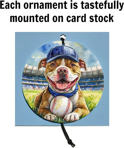Miniatura 4 de Adorno de Navidad de Pitbull - Adorno colgante deportivo para el hogar con diseño temático de béisbol - Adorno de disco acrílico 2025 para árbol
