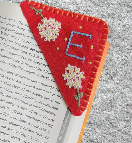 Miniatura 70 de Marcapáginas de esquina bordadas a mano personalizadas, Marcadores para mujeres, Marcador personalizado para los amantes de los libros, lindo Verde